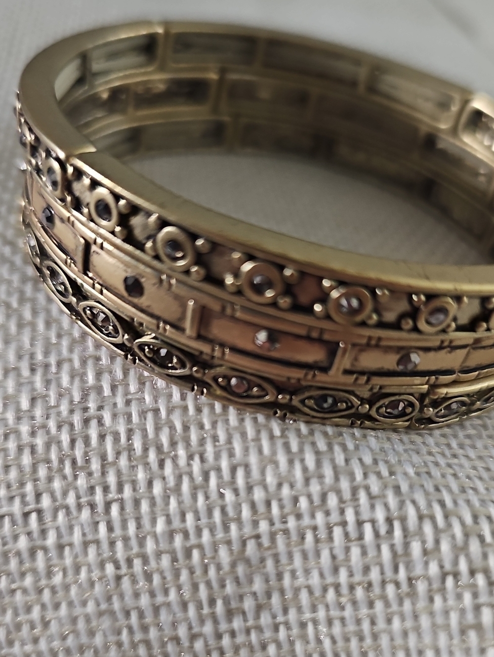 Gold-Tone Decorative Stackable Bangle Bracelet